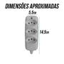 Imagem de kit 2 Tomada 3 tripla para extensão com 2 Pino + Terra tripolar 250v 10a