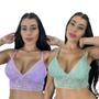 Imagem de Kit 2 Top Cropped De Renda Feminino Sem Bojo Alças Ajustáveis Rendado Sutiã Lingerie Blogueira