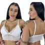 Imagem de Kit 2 Top Cropped De Renda Feminino Sem Bojo Rendado Sutiã Blogueira Lingerie Alças Ajustáveis