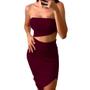 Imagem de Kit 2 Tops Faixa Cropped Feminino Amarração Casual Multiuso Festa