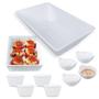 Imagem de Kit 2 Travessas 25 Cm Fundas + 4 Tigelas Ramequim 260 Ml + 4 Mini Tigelas Molheira 150ml Melamina Premium Bestfer