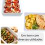 Imagem de Kit 2 Travessas 25 Cm Retangulares Fundas para Buffet Restaurante Profissional Melamina Premium Branca  Bestfer 