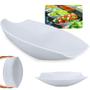 Imagem de Kit 2 Travessas 30,5cm Ilustrada Quadrada + Travessa Salada 46cm Oval Curva para Restaurante Profissional Bestfer