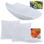 Imagem de Kit 2 Travessas 30,5cm Ilustrada Quadrada + Travessa Salada 46cm Oval Curva para Restaurante Profissional Bestfer