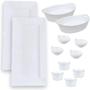 Imagem de Kit 2 Travessas 44,5 Cm + 2 Tigelas 800 Ml + 4 Tigelas Ramequim 150 Ml + 4 Molheiras 150 Ml Melamina Bestfer