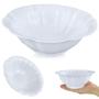 Imagem de Kit 2 Travessas para Buffet Salada 41cm Curva Funda + Tigelas Ovais Flor 650ml Melamina para Restaurante  Bestfer 