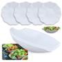 Imagem de Kit 2 Travessas para Buffet Salada 46cm Oval Curva Funda + 4 Travessas Formato Flor Melamina Restaurante  Bestfer 