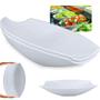 Imagem de Kit 2 Travessas para Buffet Salada 46cm Oval Curva Funda para Restaurante Profissional Melamina Branca  Bestfer 