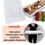 Imagem de Kit 2 Travessas para Buffet Salada 46cm Oval Curva Funda + Travessa Retangular 56 Cm Melamina para Restaurante  Bestfer 