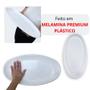 Imagem de Kit 2 Travessas Prato Oval 45,5 Cm para Buffet Restaurante Cozinha Melamina Premium Profissional Branca Rasa  Bestfer 