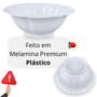 Imagem de Kit 2 Travessas Retangulares Estriadas 25cm + 20 Cm + Tigela 650ml Formato Flor Delicado Melamina / Plastico  Bestfer 