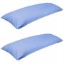 Imagem de Kit 2 Travesseiro De Corpo Com Fronha 100% Algodão Fibra Siliconada Azul