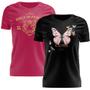 Imagem de Kit 2 Tshirt Blusa Estampada Feminina Manga Curta Camiseta Camisa