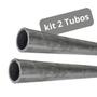Imagem de Kit 2 Tubos Galvanizado 1/2 x 50cm Para Apoio De Bancada Pia Cozinha e Banheiro