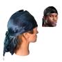 Imagem de Kit 2 un Bandana Preta Durag Waves Cetim Rapper Fantasia