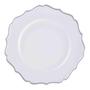Imagem de Kit 2 Un Sousplat De Chá Branco Com Prata  25Cm Rafimex