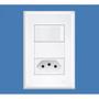 Imagem de Kit 2 Unid. Conjunto 4x2 Interruptor 1 Tecla Simples + Tomada 10A Modular Evidence - Fame