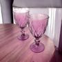Imagem de Kit 2 Unid Taça Diamante Roxa Marsala Vidro 340ml Mesa Posta