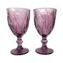 Imagem de Kit 2 Unid Taça Diamante Roxa Marsala Vidro 340ml Mesa Posta