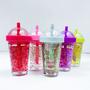 Imagem de Kit 2 unidades de lip tint gloss labial formato Milk shake glitter cheirinho doce nova tendência