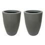 Imagem de Kit 2 Vaso Para Plantas Coluna Liso Cor Cimento Polietileno Premium 30cm X 26cm X 17cm Mato Verde