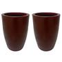 Imagem de Kit 2 Vaso Para Plantas Coluna Liso Vermelho Polietileno Premium 30cm X 26cm X 17cm Mato Verde