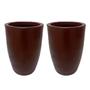 Imagem de Kit 2 Vaso Para Plantas Coluna Liso Vermelho Polietileno Premium  66cm X 36cm X 24cm Mato Verde