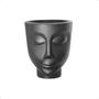 Imagem de Kit 2 Vaso Planta Face Rosto Menino N14 1L + Menina N9 1L Preto Plástico Cabeça Decoração Nutriplast
