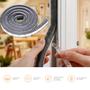 Imagem de Kit 2 Veda Frestas Escova para Portas e Janelas em Fita Adesiva 5 Metros 7x5mm Comfort Door Cinza