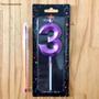 Imagem de Kit 2 Velas Aniversario Numero Roxa Design Idades Diversas