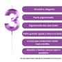 Imagem de Kit 2 Velas Aniversario Numero Roxa Design Idades Diversas