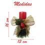 Imagem de Kit 2 Velas Vermelhas Decorativas Para Natal Com Laço Dourad
