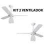 Imagem de Kit 2 Ventilador De Teto Lumi Branco Pás Brancas Loren Sid