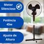 Imagem de Kit 2 Ventiladores de Coluna Com Pés 40CM Preto Oscilante Altura Ajustável 220v Torre Pedestal