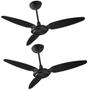 Imagem de Kit 2 Ventiladores de Teto Preto Aço Tratado 3 Pas 127v com Chave de Controle de Velocidade Ventisol