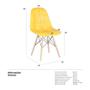 Imagem de Kit - 2 X Cadeiras Estofadas Eames Eiffel Botonê - Base De Madeira Clara - Amarelo