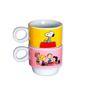 Imagem de Kit 2 Xicara Caneca Snoopy Empilhavel C/Suporte Zonacriativa