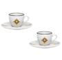 Imagem de Kit 2 Xícaras Café 75Ml Com Pires Porcelana Coup Grid Oxford