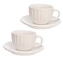 Imagem de Kit 2 Xícaras Com Pires Café Bella 90ML Cor Branco