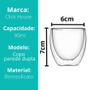 Imagem de Kit 2 Xícaras Copo De Vidro Para Café De Parede Dupla 90ml