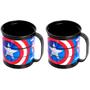 Imagem de Kit 2 Xícaras Infantil Divertida do Capitão América Caneca Plástica 360ml Original