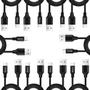 Imagem de Kit 20 Cabo Micro Usb V8 1 Metro Nylon Trançado Dados e Carregador