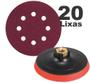 Imagem de Kit 20 Discos Lixas para Lixadeiras Roto Orbital 125mm + Suporte Furadeira/Esmerilhadeira