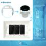 Imagem de Kit 20 Interruptor 3 Teclas Simples Placa 10A Com Espelho Black Linha Dubai Bivolt 127v e 250v