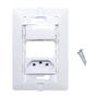 Imagem de Kit 20 Interruptor Simples 1 Tecla + Tomada 20A 2p+t Com Espelho Linha Dubai Branco 127v e 250v Bivolt