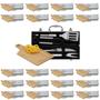 Imagem de Kit 20 - Kits Para Churrasco 4 Peças Inox Com Tábua de Corte