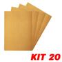 Imagem de Kit 20 Lixa Folha Grão 150 Madeira Porta Acabamento 27X22Cm