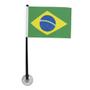 Imagem de Kit 20 Mini Haste Suporte Preto P/Bandeira Brasil C/Ventosa