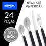 Imagem de Kit 20 Peças Faqueiro Talheres Inox Riviera Brinox Preto