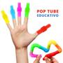 Imagem de Kit 20 Peças Mini Pop Tube Sensorial Brinquedo Educativo Tubo Descompressão Fidget Toys